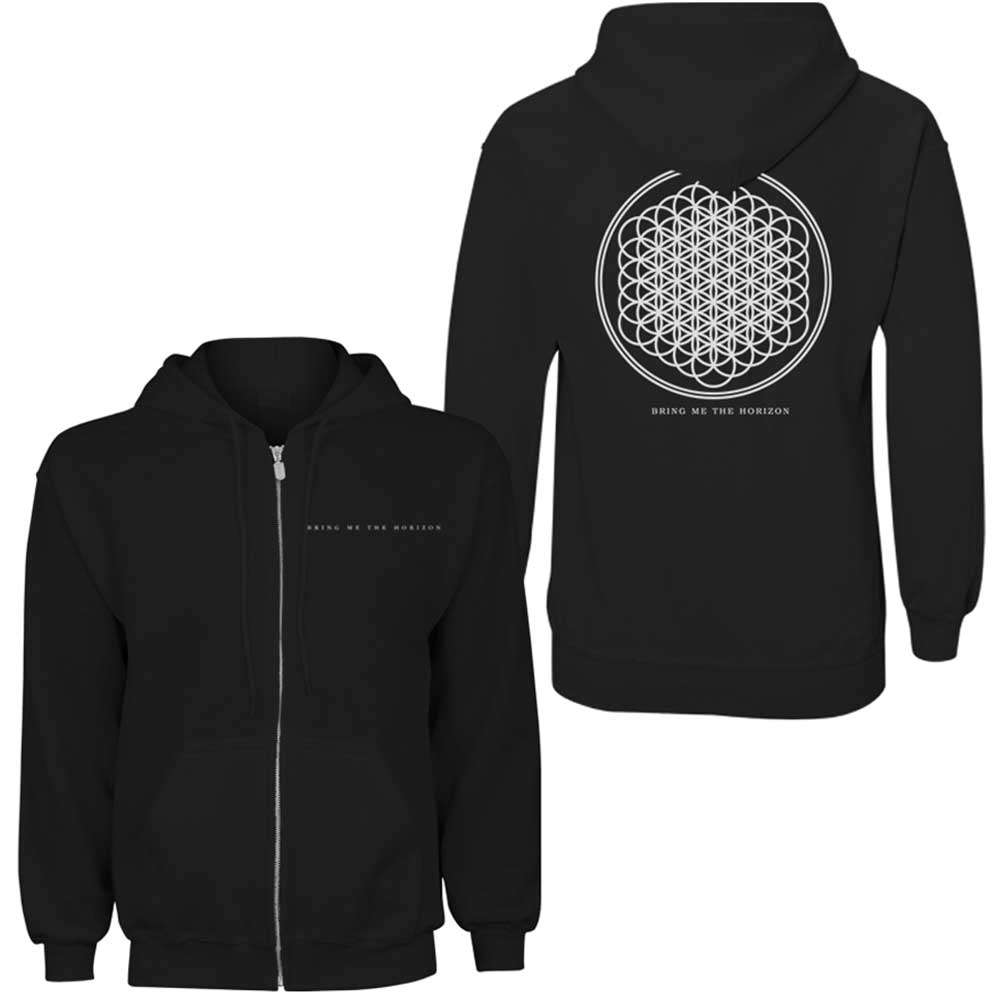 Bring Me The Horizon Unisex Zipped Hoodie: Flower of Life (Back