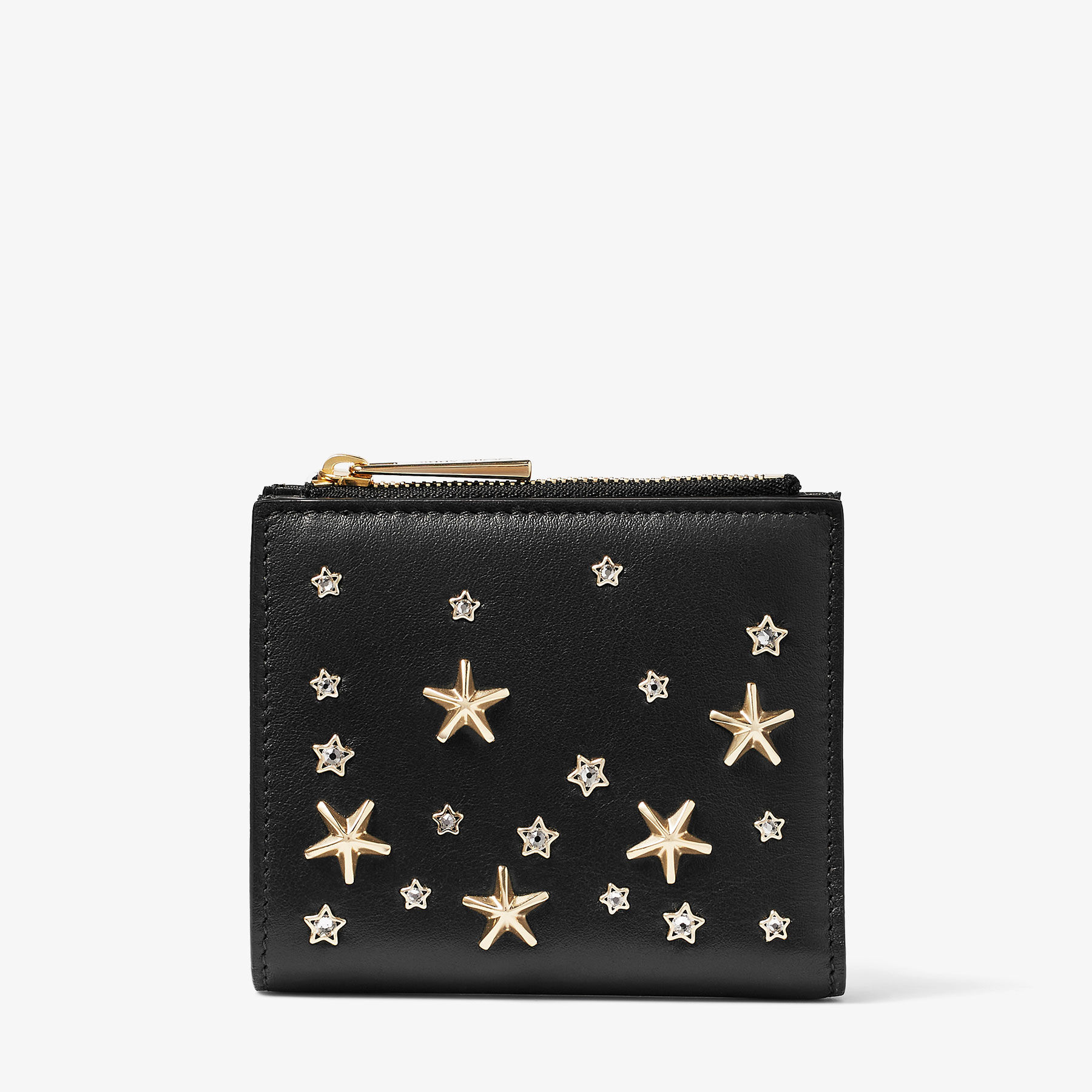 HANNI | クリスタルスタースタッズ付き Black カーフレザー