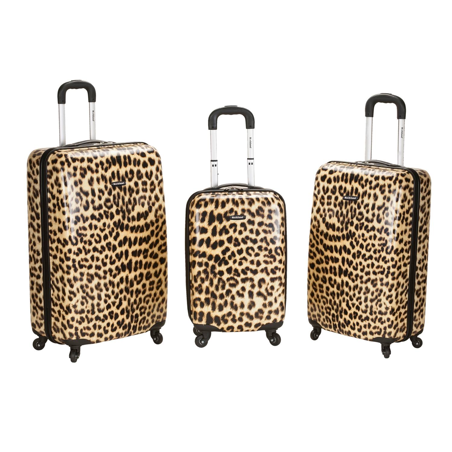 Rockland 3-Piece Leopard Hardside Spinner Luggage Set
