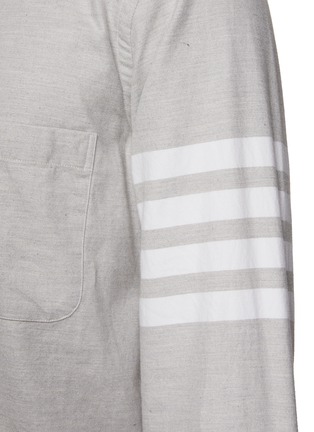 THOM BROWNE | 4-Bar Stripe Flannel Shirt | GREY | Lane Crawford