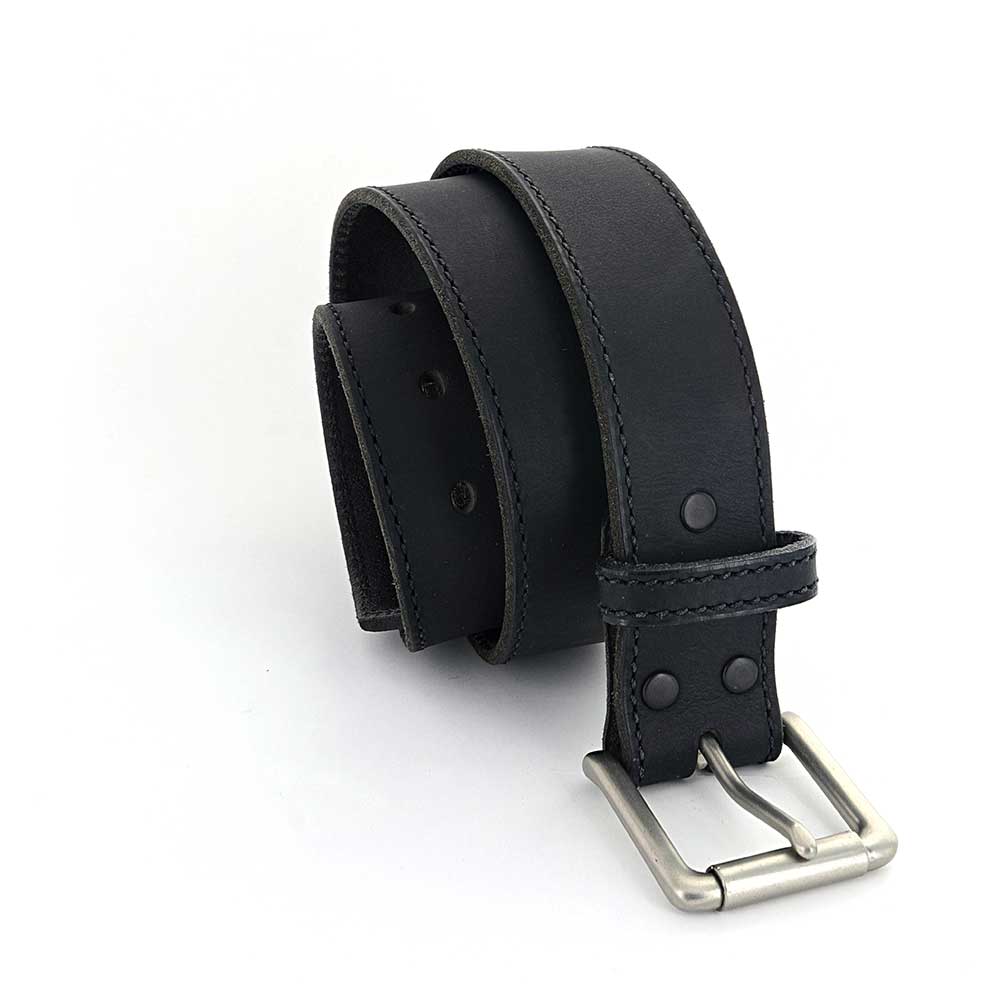 Casual Black Leather Belt | Montana Silversmiths