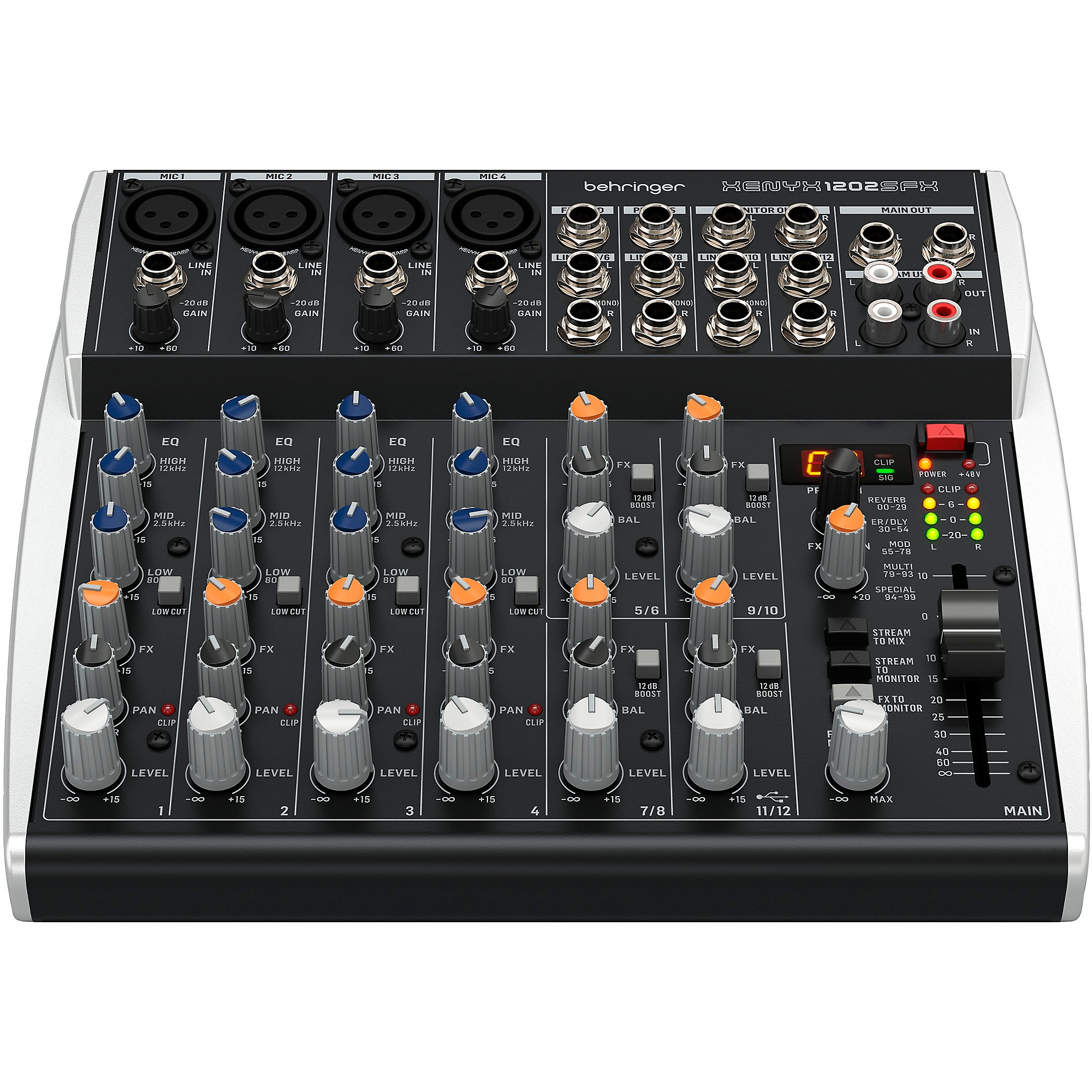 Behringer XENYX 1202SFX 12-Channel Analog Mixer With USB Streaming