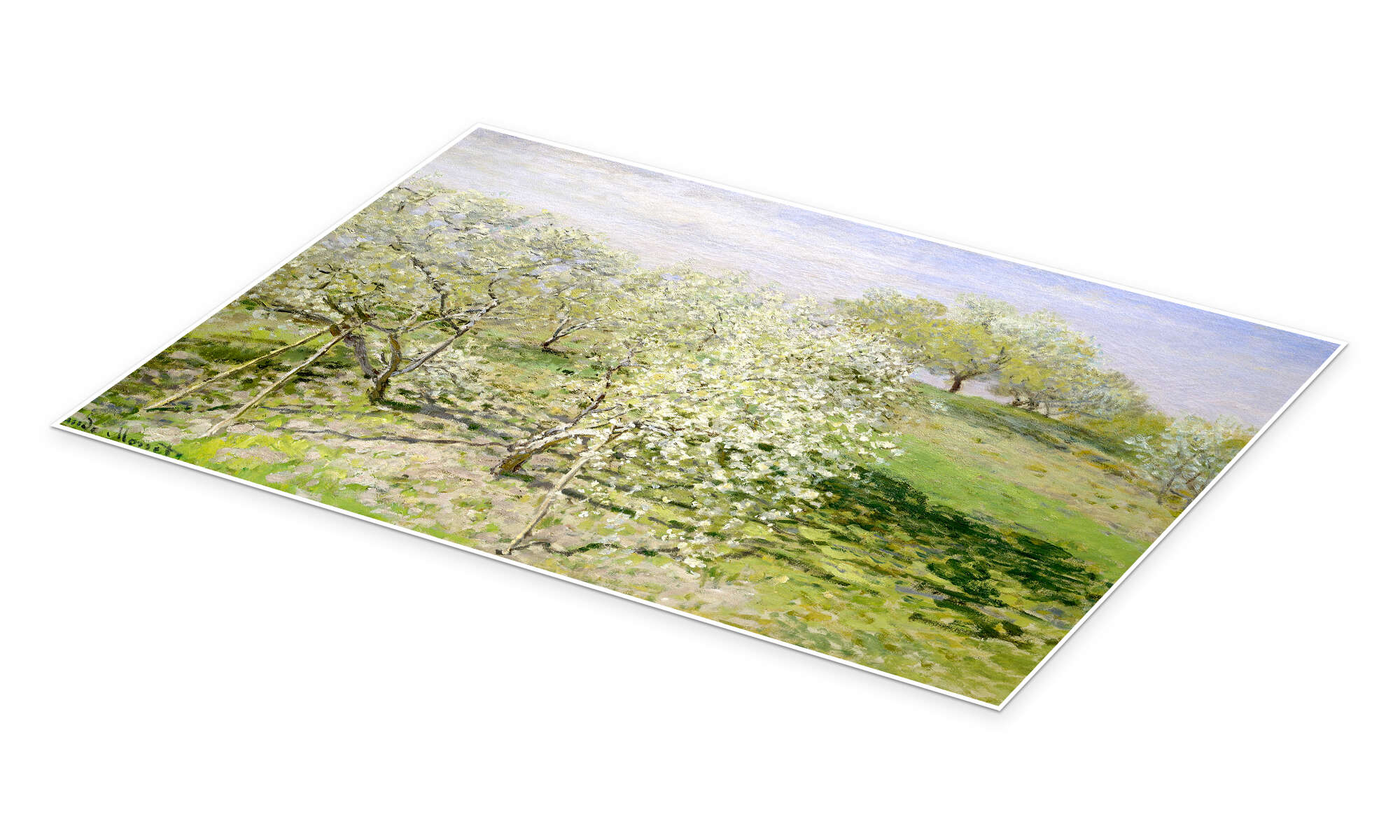 Pommiers en fleurs, printemps de Claude Monet en poster, tableau