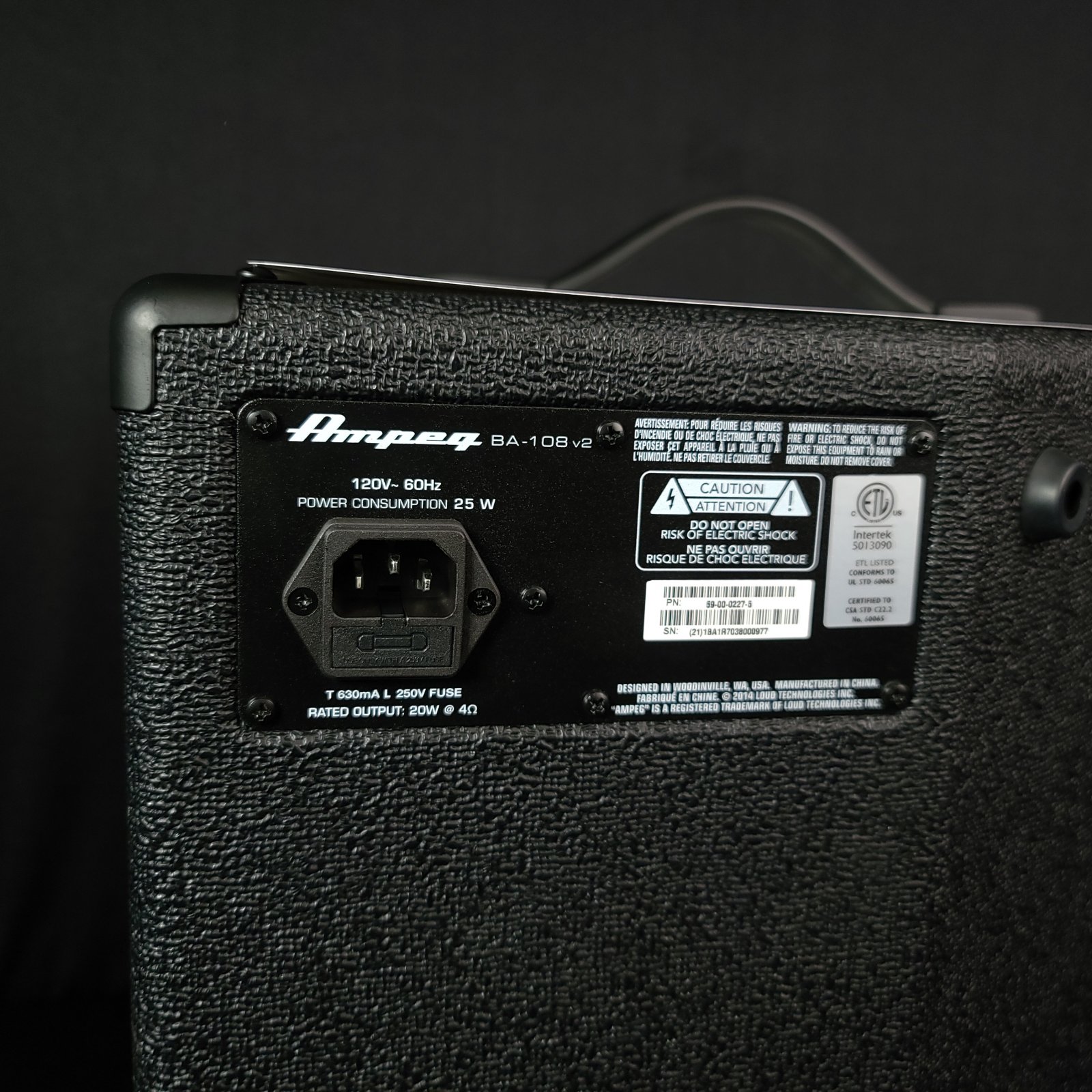 Ampeg BA-108 V2 20 Watt Bass Combo Amp - 614252307628