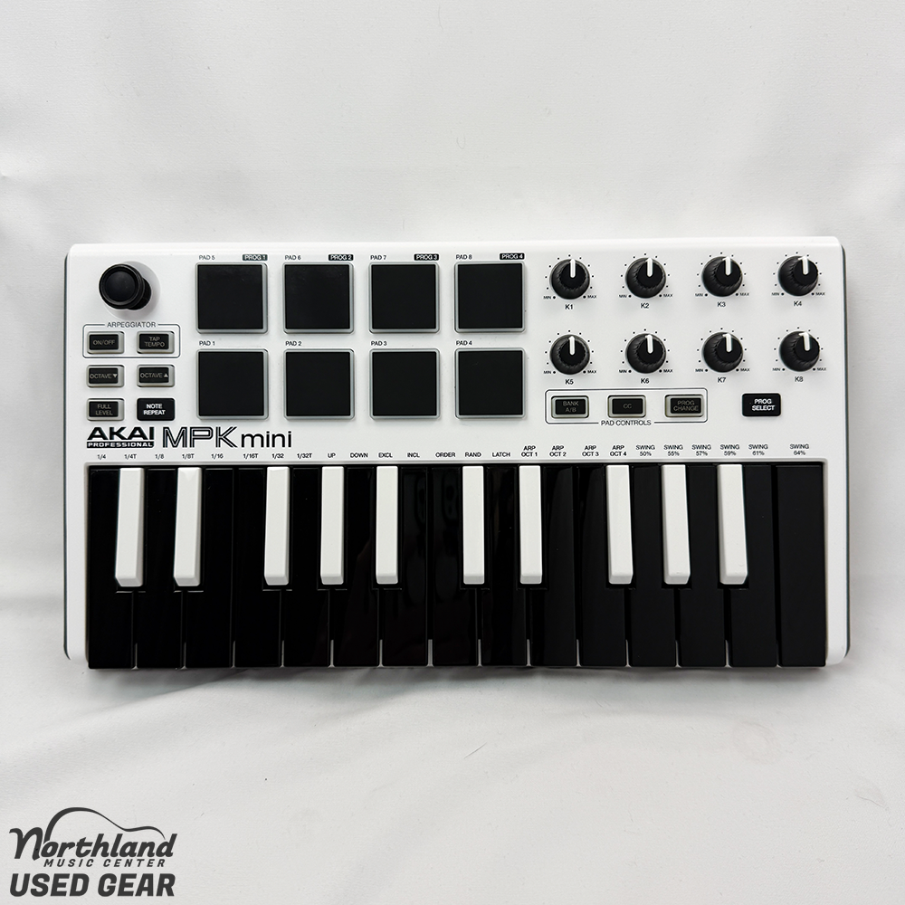 Akai MPK Mini MKII 25-Key MIDI Controller, White - USED