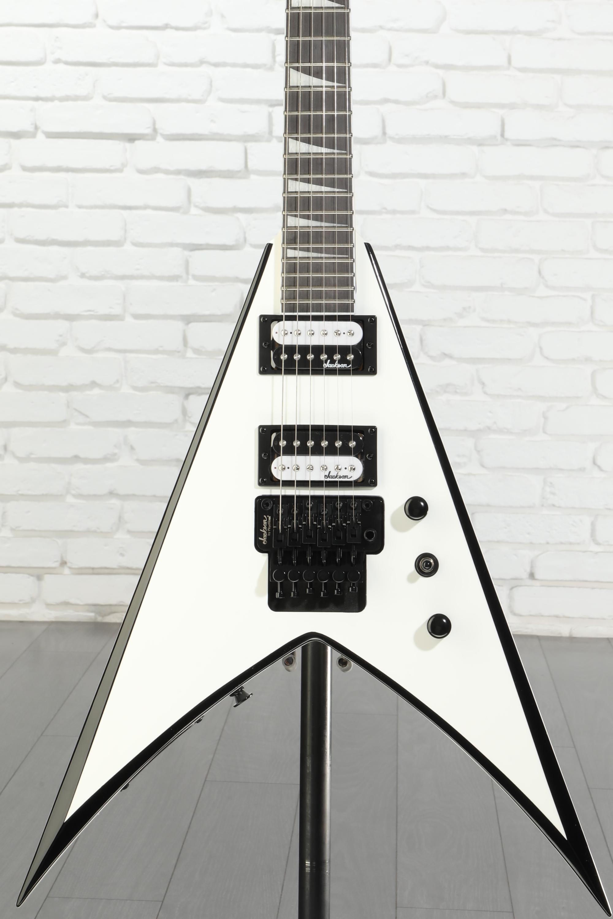 Jackson JS Series King V JS32 - White with Black Bevels | Sweetwater