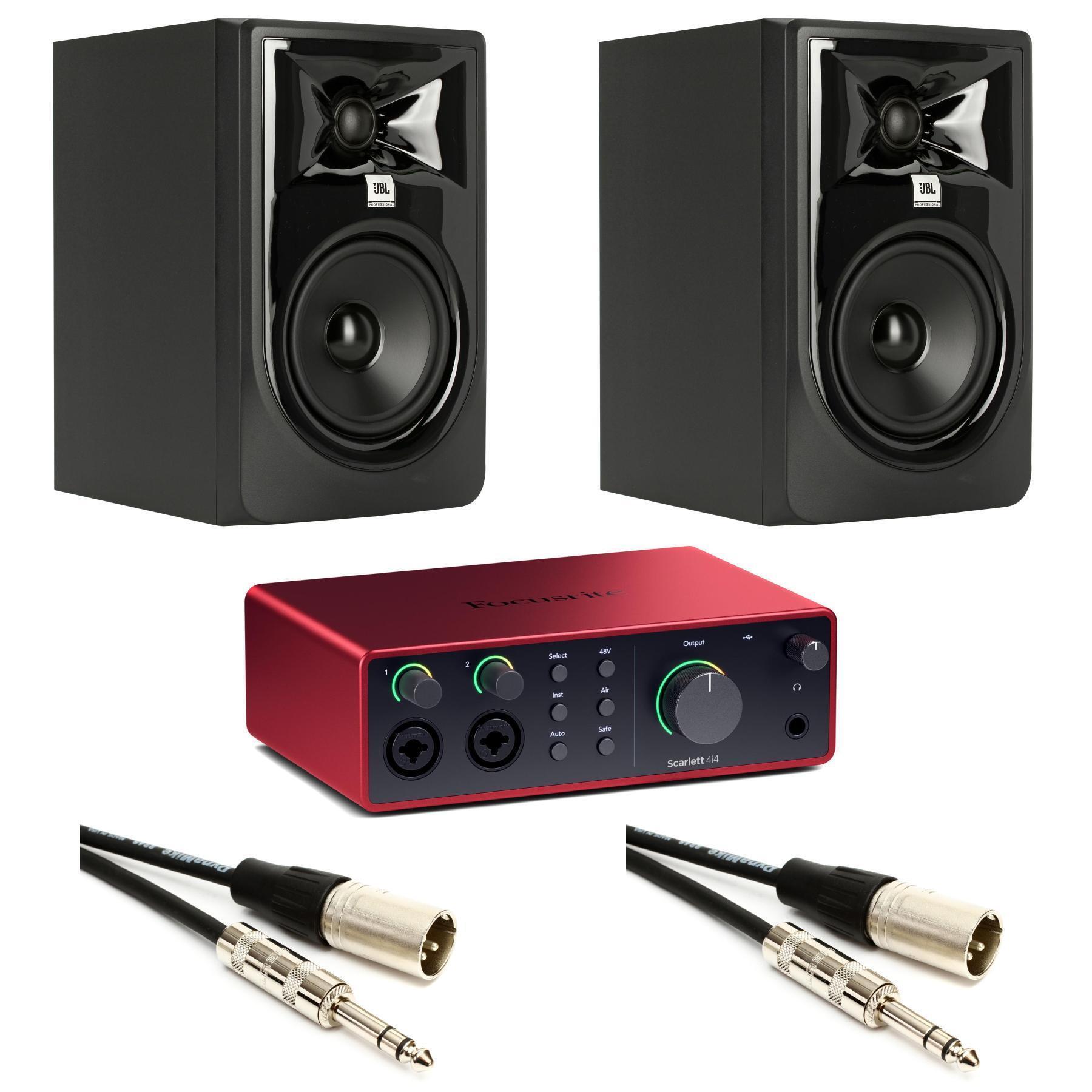 Focusrite Scarlett 4i4 4th Gen USB Audio Interface and JBL 305P