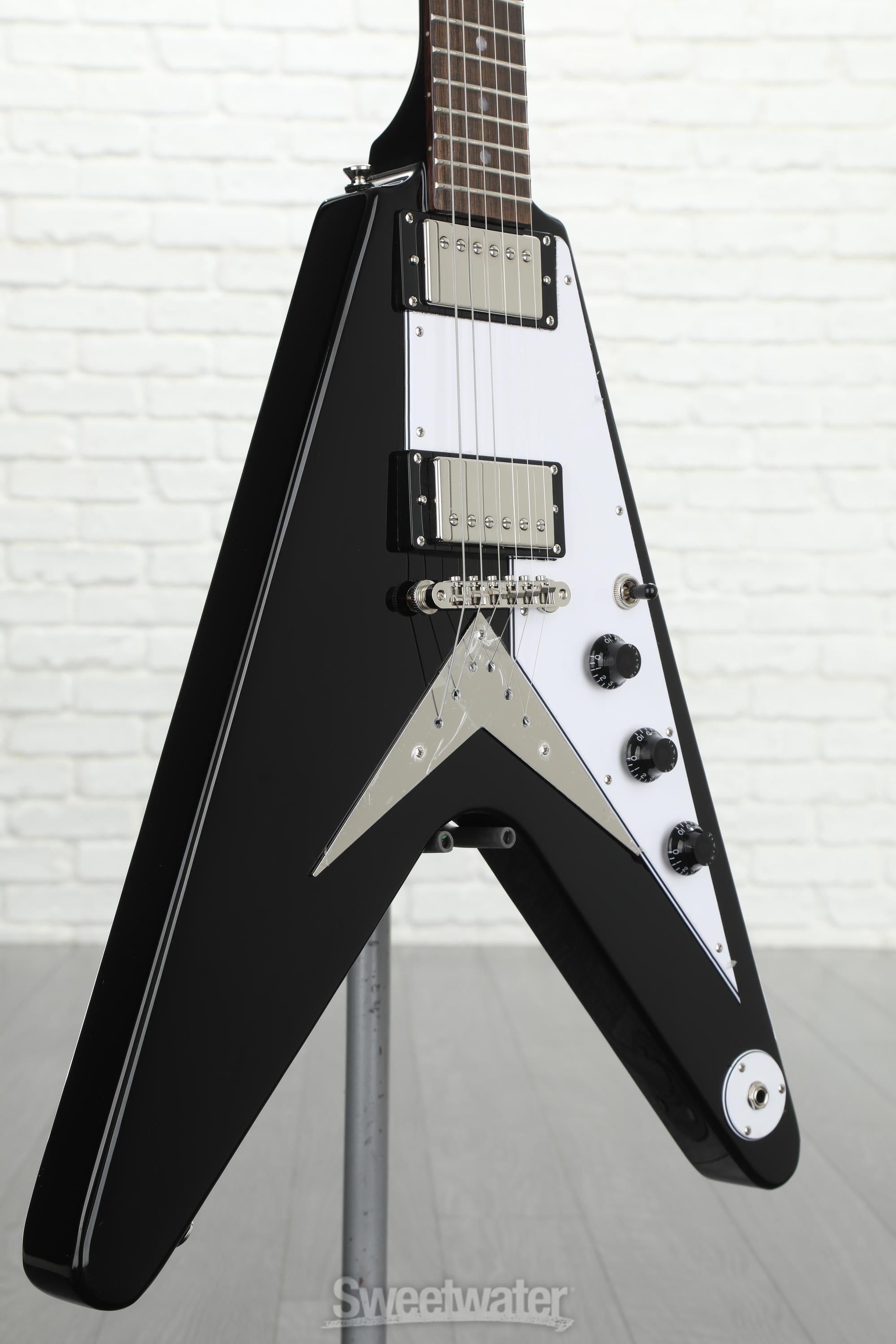 Epiphone Flying V Electric Guitar - Ebony | Sweetwater