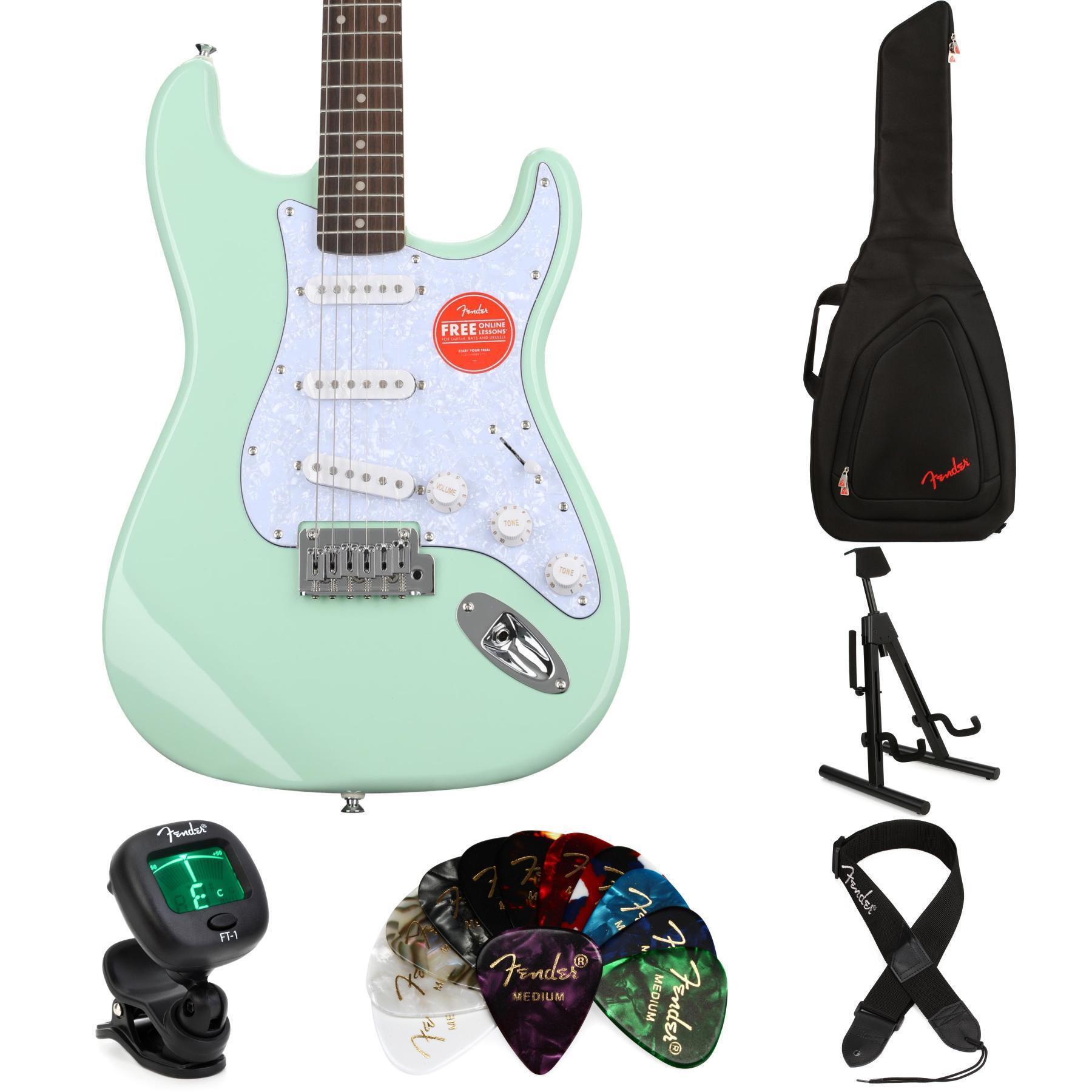 Squier Affinity Series Stratocaster - Surf Green with White