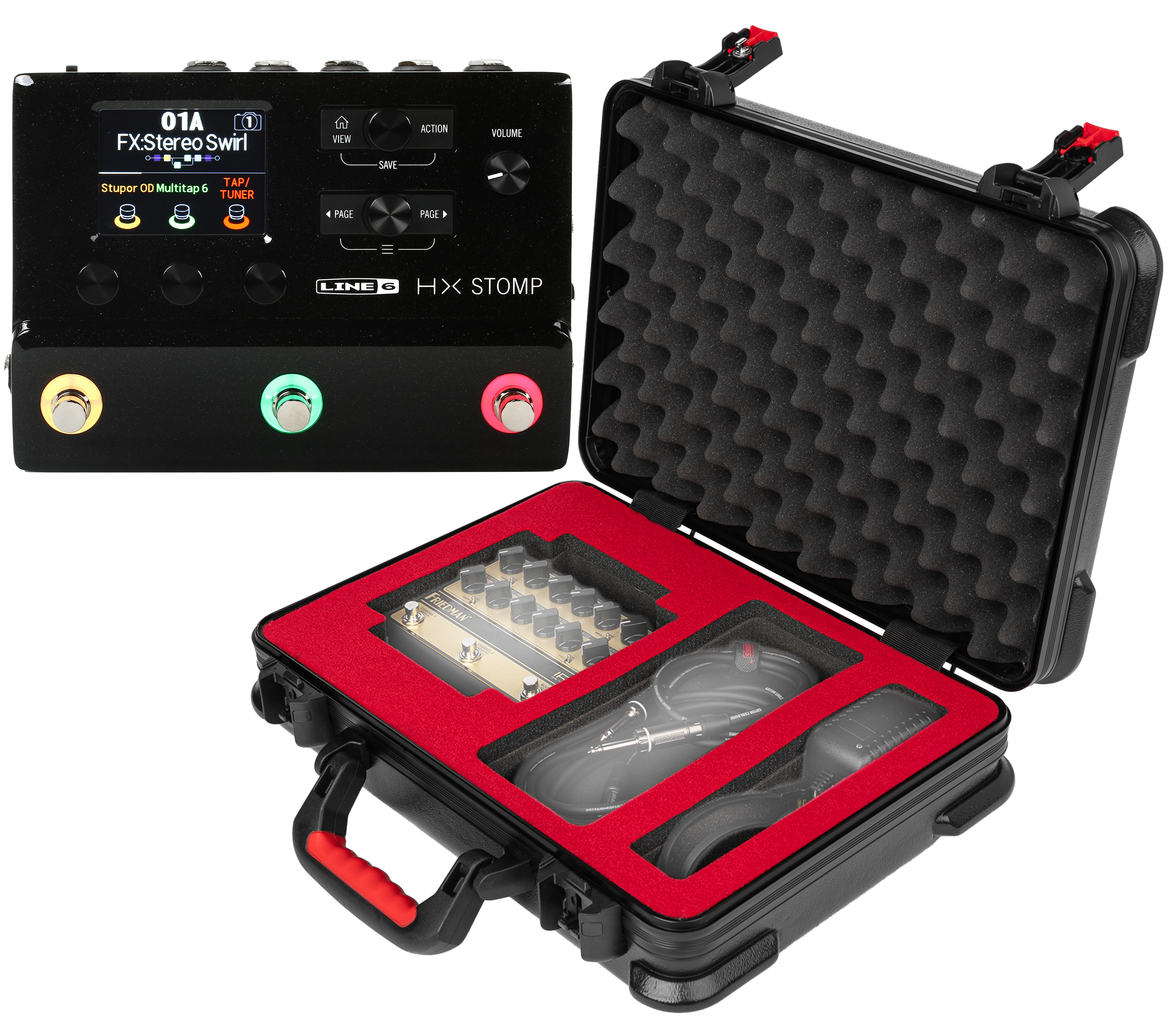 Line 6 HX Stomp Guitar Multi-effects Floor Processor with TSA Case