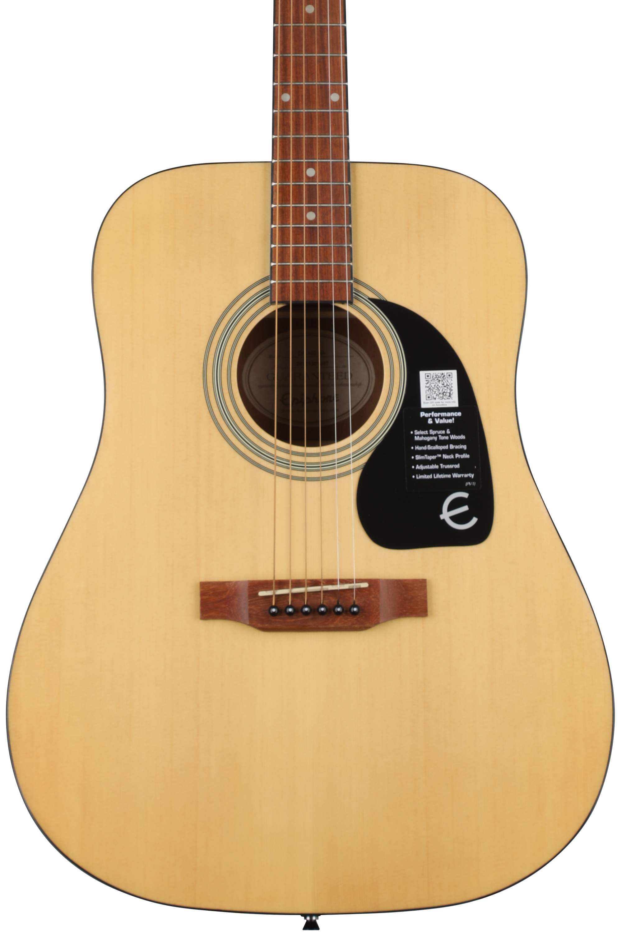 Epiphone DR-100 Dreadnought Acoustic Guitar - Natural | Sweetwater