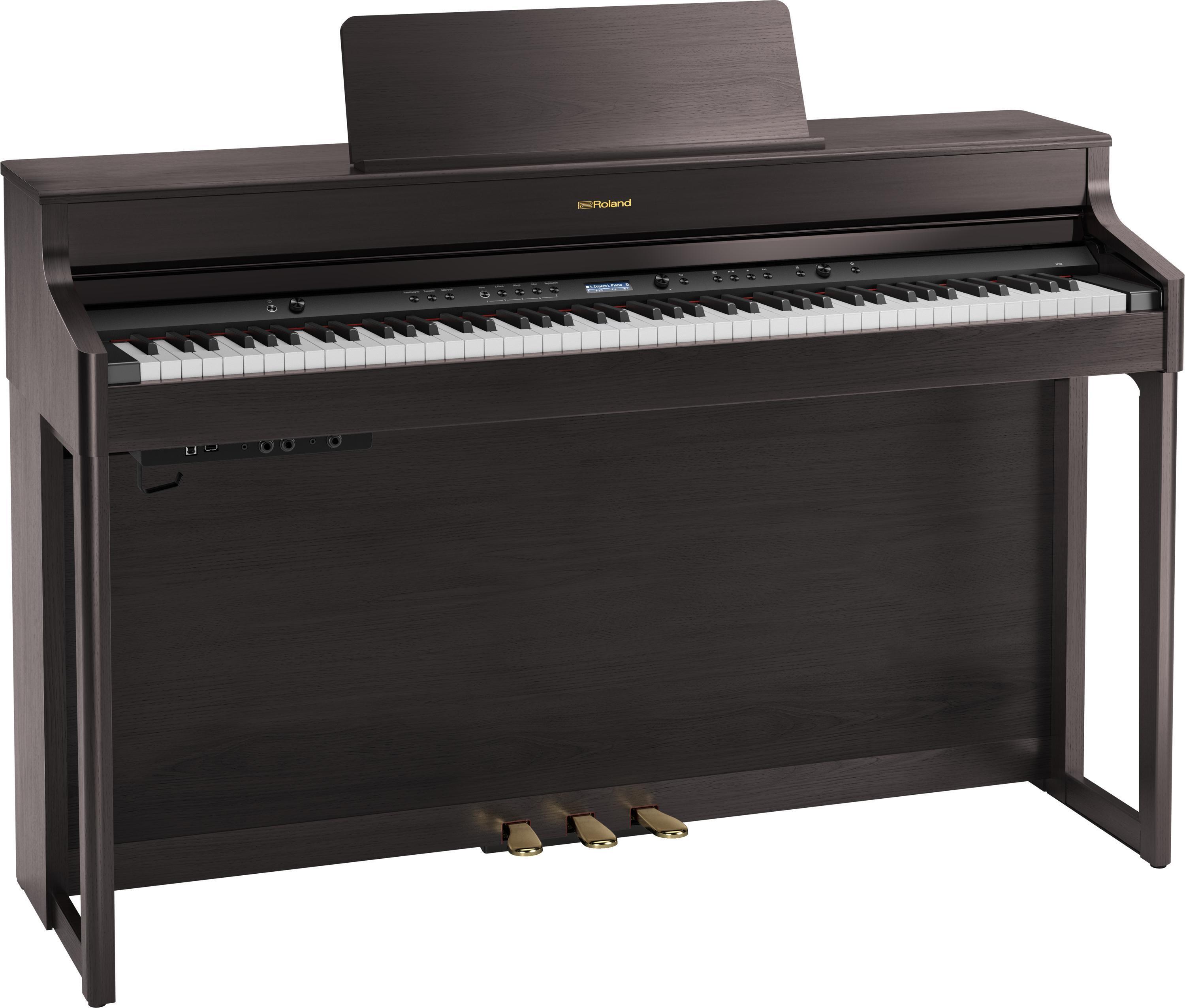 Roland HP704 Digital Upright Piano - Dark Rosewood | Sweetwater