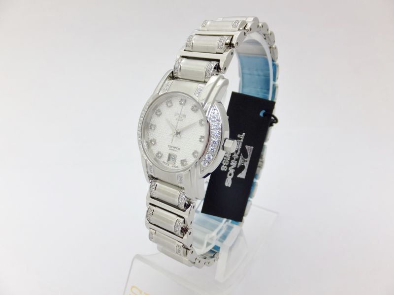 TECHNOS テクノス ダイヤモンド入りベゼル 956AE レディース