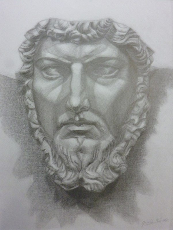 三谷会員の楽々展出品大顔面デッサン・リアル＆面取り ｜ 東京新宿の