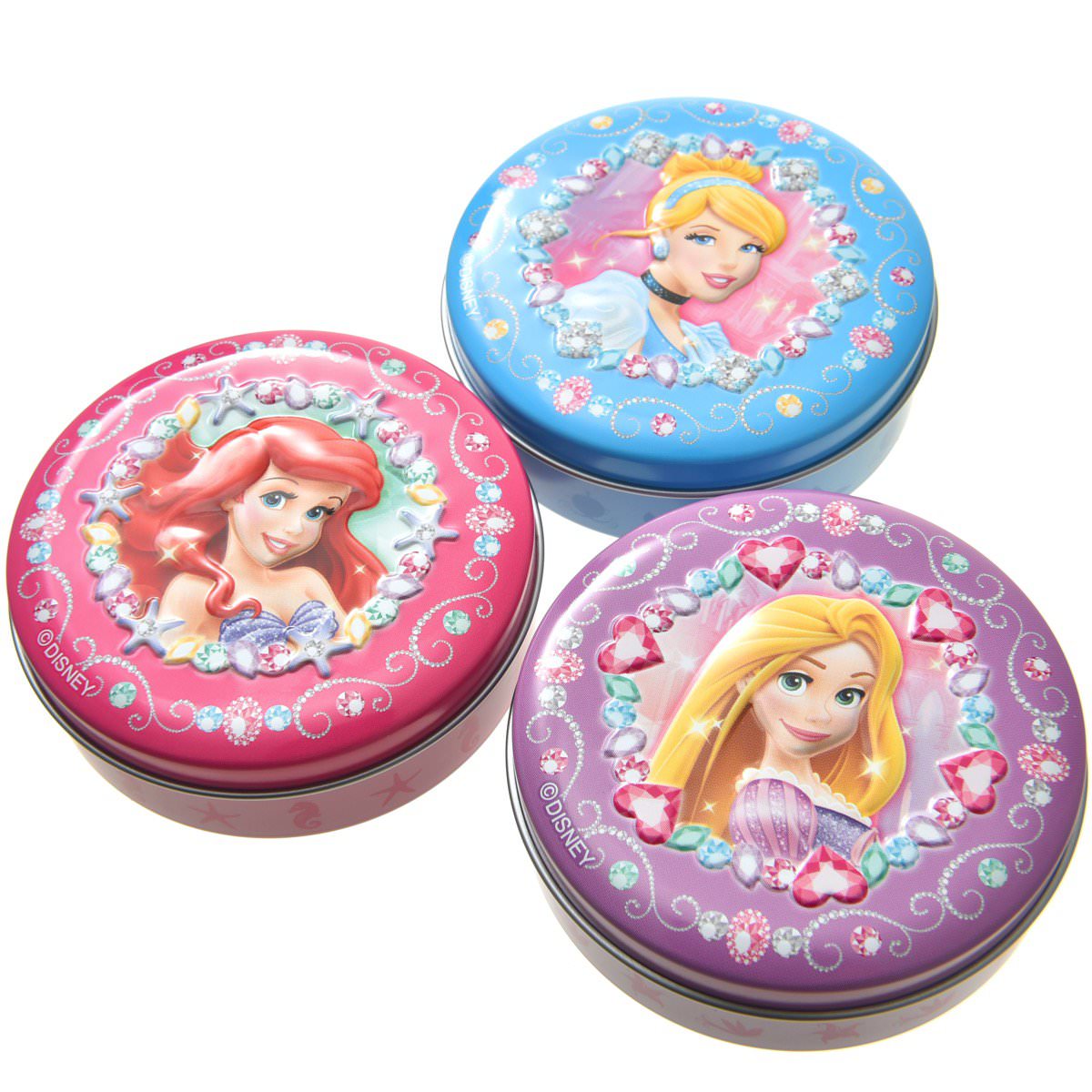 ラプンツェルやアリエルのかわいい缶入り☆ハートのディズニー
