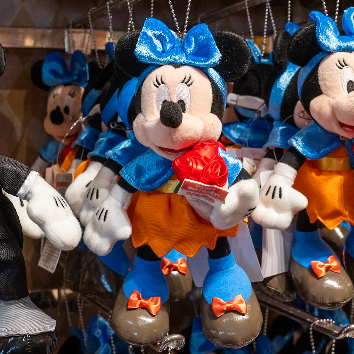 花束を持ったぬいぐるみバッジ！東京ディズニーランド2025ミッキー