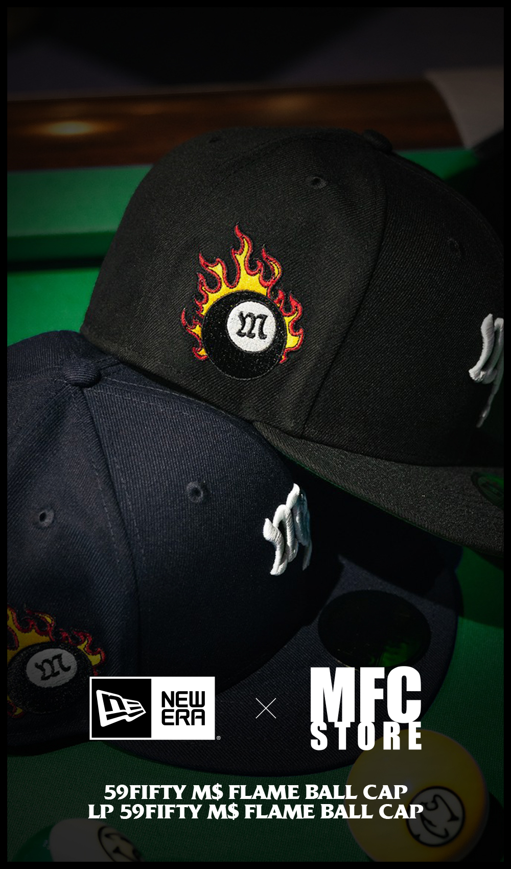 NEW ERA × MFC STORE FLAME BALL CAP