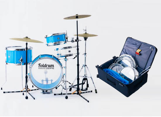 世界で唯一!! 折り畳めるドラムセット【Foldrum(フォルドラム