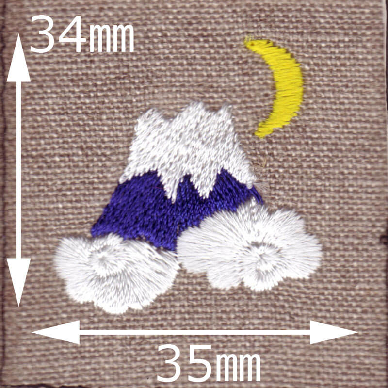 富士山[月夜]刺繍図案デザイン | mimi刺繍 mimi embroidery tokyo