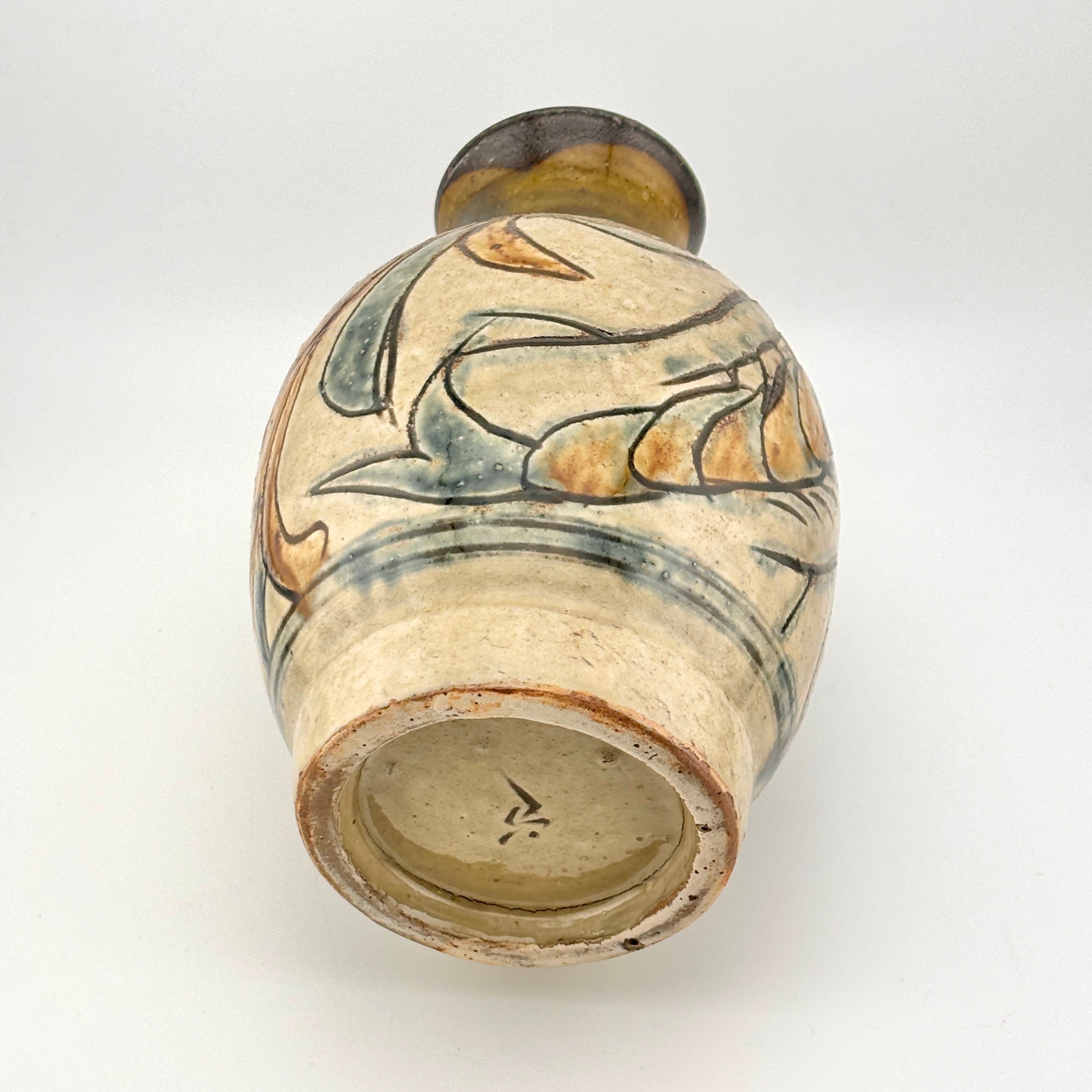 壺屋焼 人間国宝 金城次郎作 海老魚文花瓶 （箱直筆） – 生活民芸 なかむた