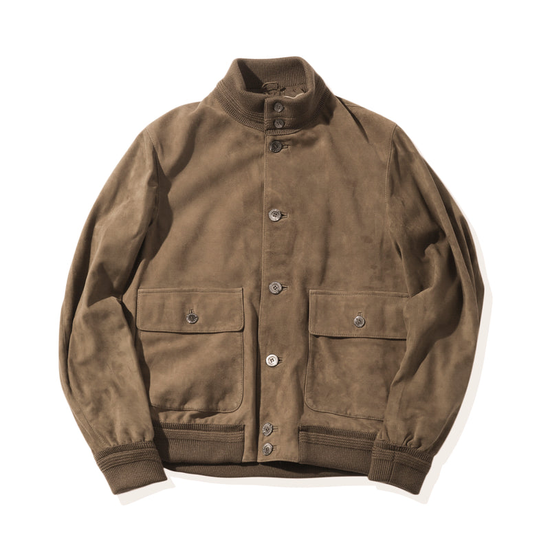 スエードドライビングブルゾン ダークベージュ – MINIMAL WARDROBE
