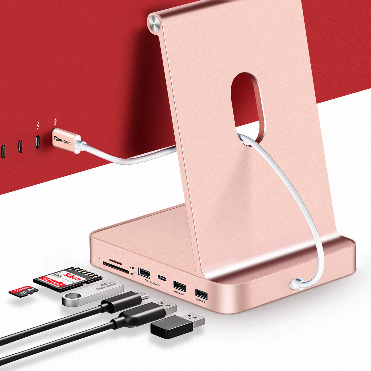 Minisopuru 10Gbps USB C Docking Station For 24