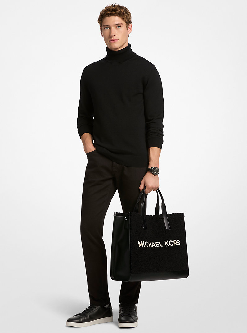 Cooper Medium Sherpa Convertible Tote Bag in BLACK - Sale