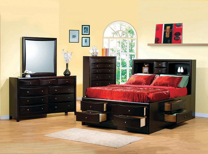 Phoenix Cappuccino King Five-Piece Bedroom Set | Bedroom Set