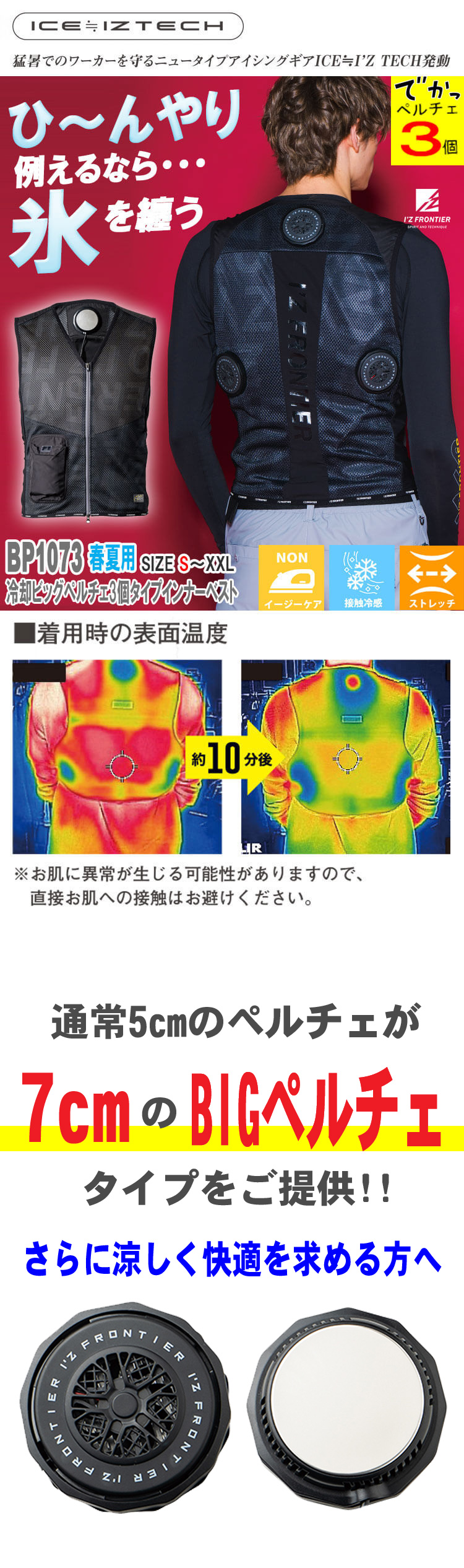 アイズフロンティア 冷却ビッグペルチェ専用3個タイプインナーベスト