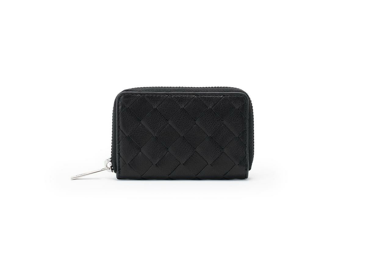 ブラックメッシュ ラウンドファスナーボックス小銭入れ | 革財布のお店