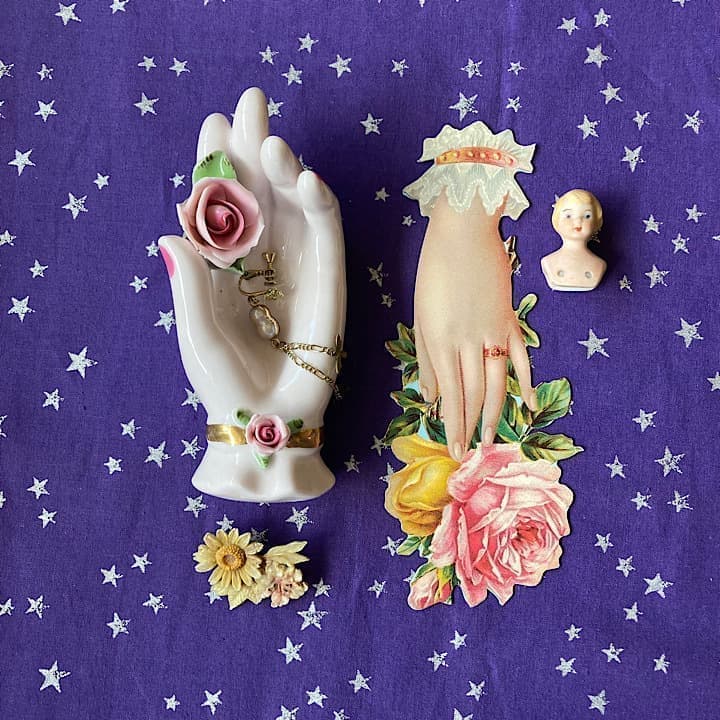 ポーセリン・真鍮・ハンドトレイ