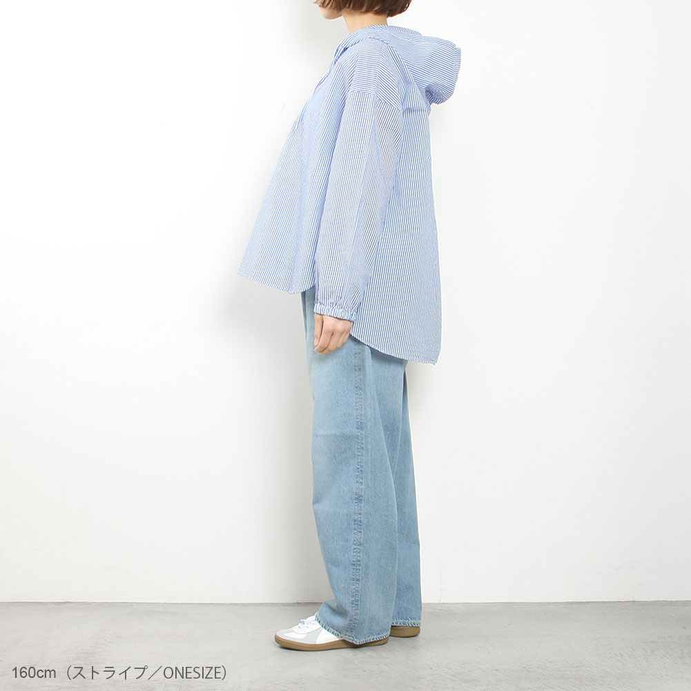 prit[プリット]エアリーコットンフードプルオーバーシャツ P81519