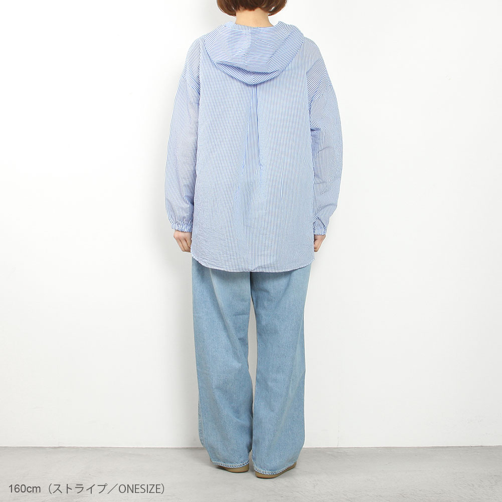 prit[プリット]エアリーコットンフードプルオーバーシャツ P81519