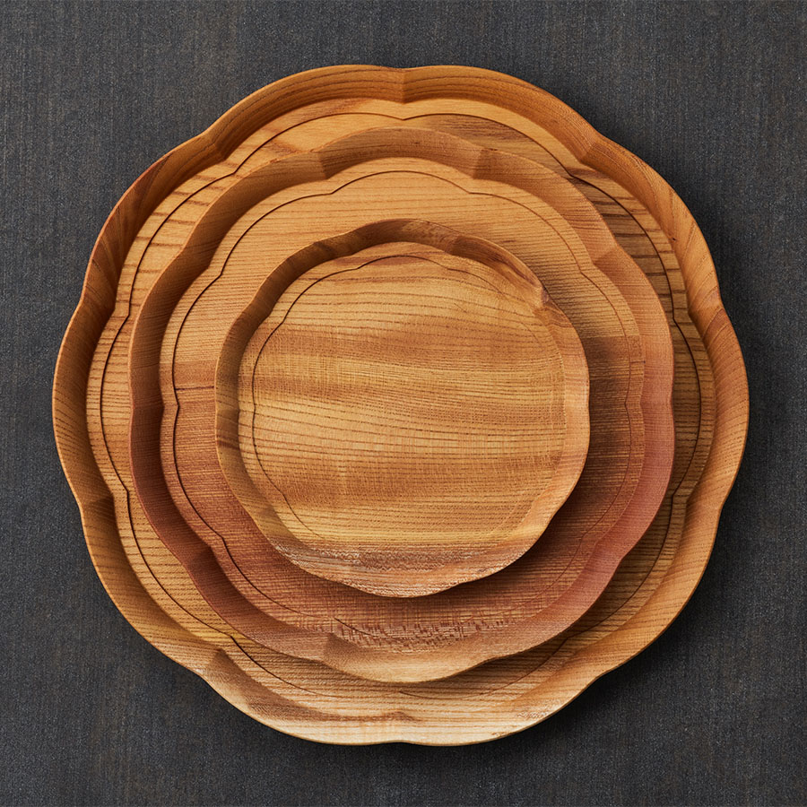 四十沢木材工芸＞輪花盆 大中小セット | 石川県輪島市 | 三越伊勢丹