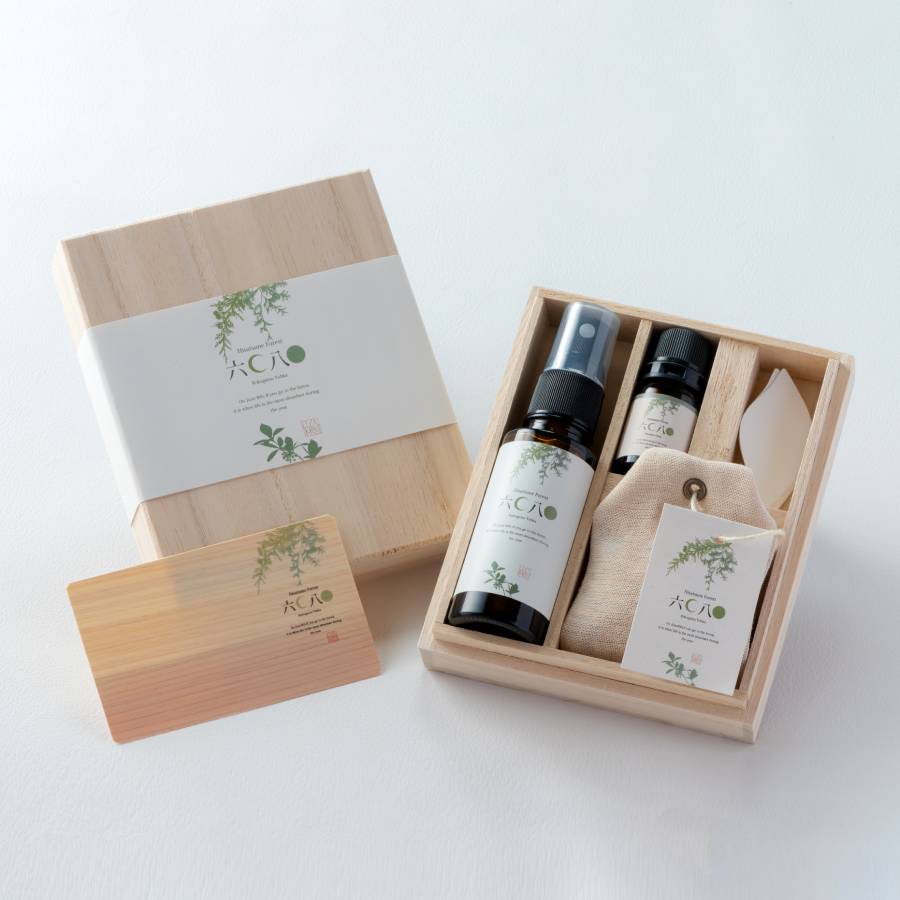六月八日〉森の香りの桐箱セット（クロモジ精油入り） | 大分県中津市