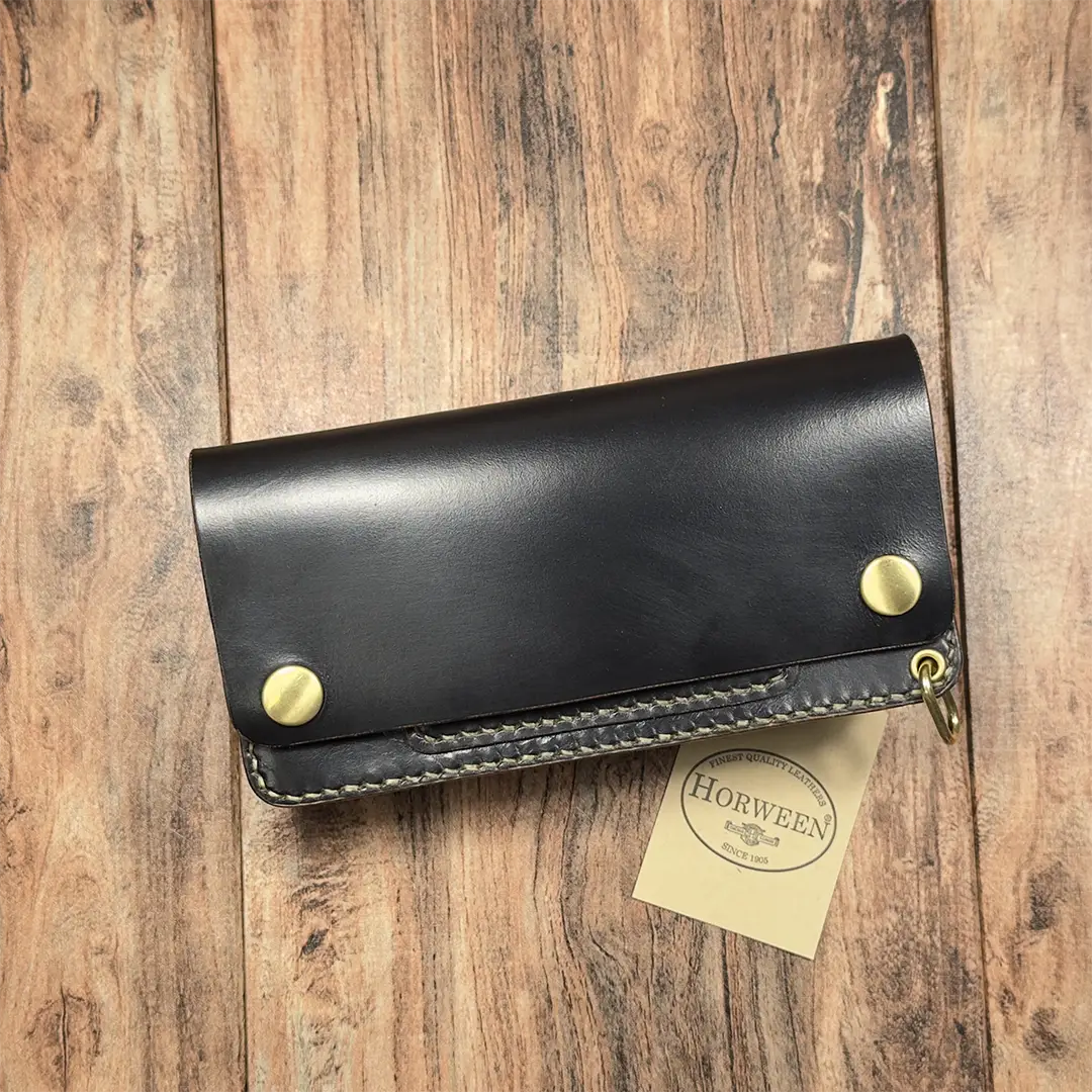 Horweenクロムエクセルレザーのロングトラッカーウォレット｜WALDES