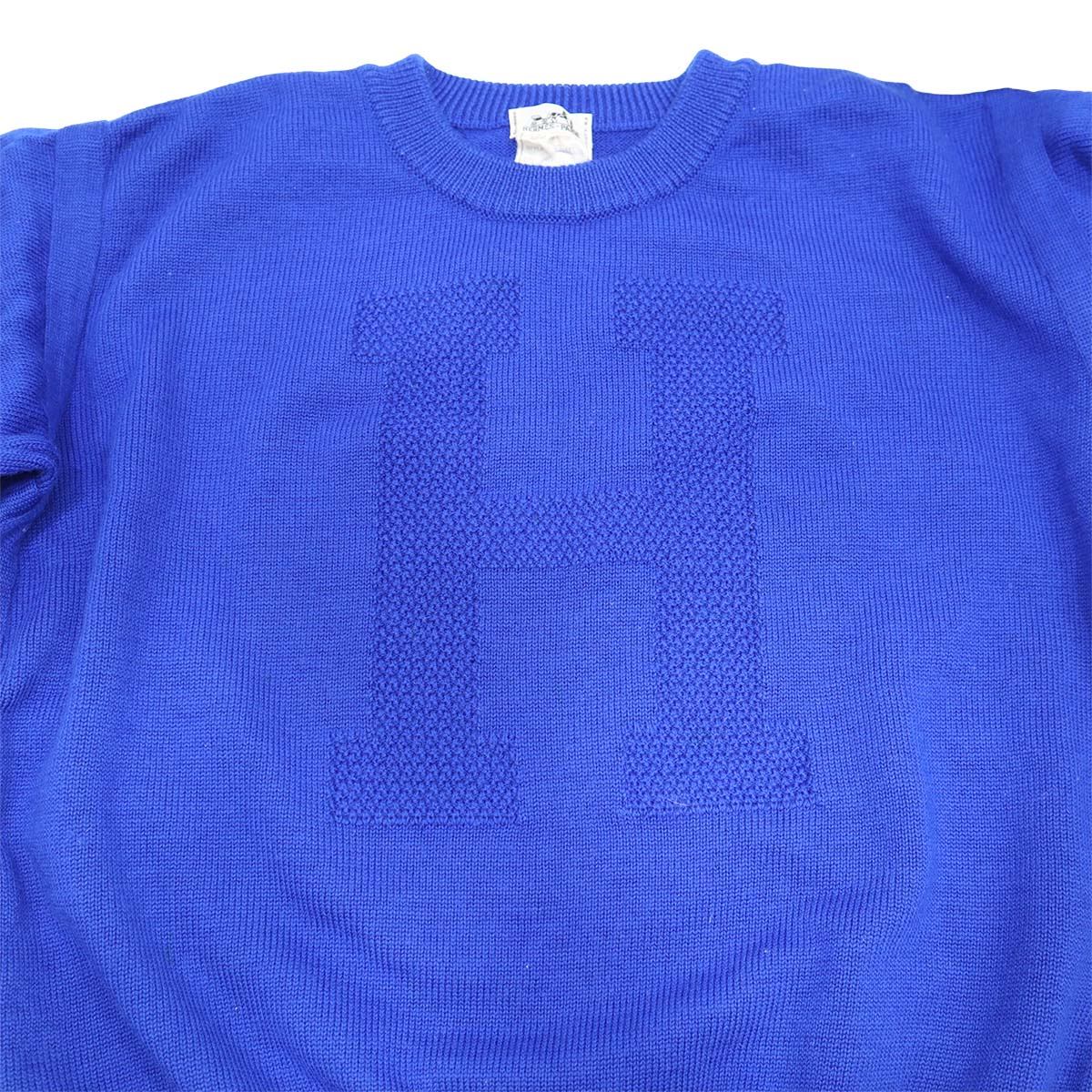 HERMES エルメス 青 セーター サイズXS ニット ウール100% レディース