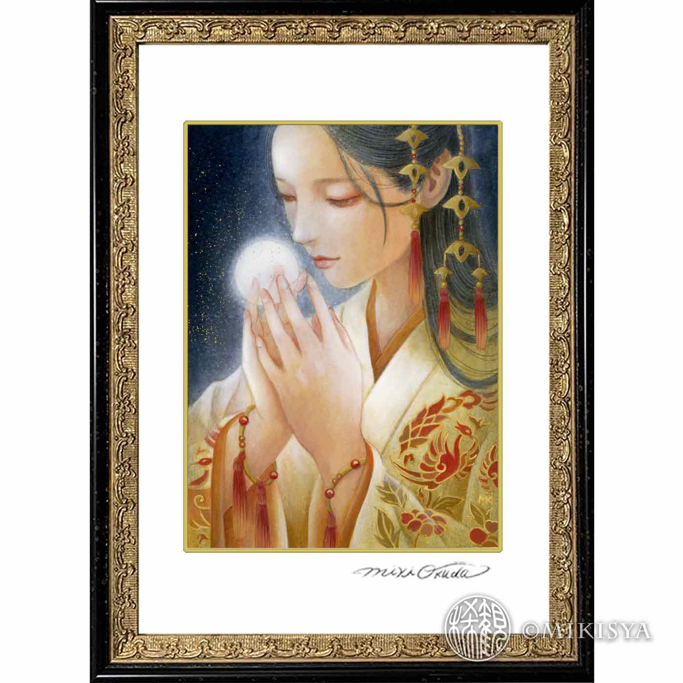 月読命（つくよみのみこと）｜月を抱く女神［ジクレー版画／SSサイズ