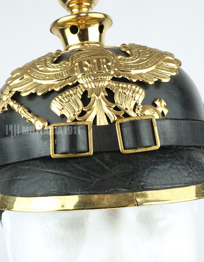 実物 帝政ドイツ M1895 兵・下士官用ピッケルハウベ ブロイセン 砲兵科