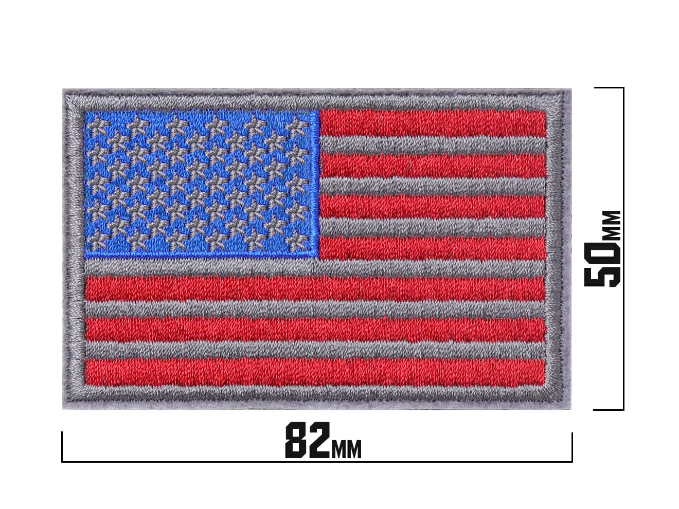 MILITARY-BASE 星条旗パッチ 刺繍 82×50mm [カラー：レッド / ブラック