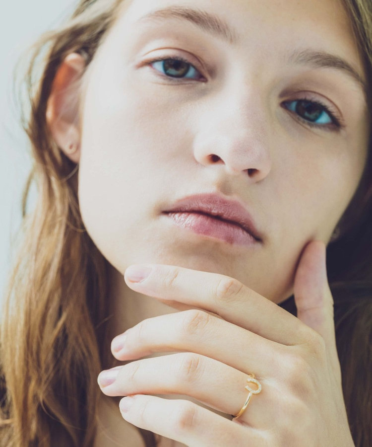 K18YG ホースシュー ダイヤモンド リング（230719） ｜ women