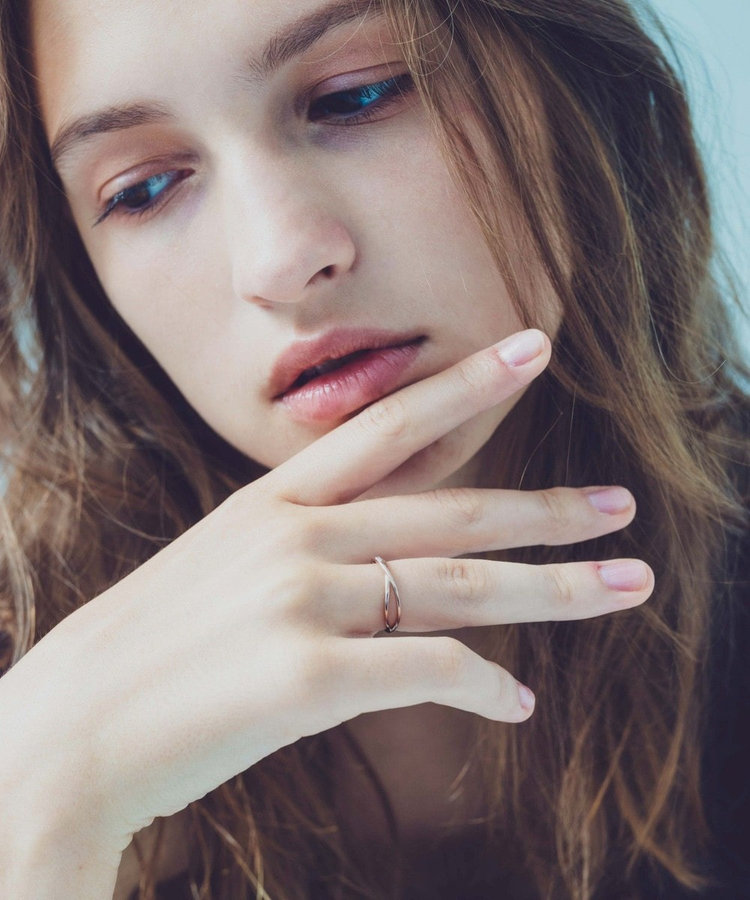 レイヤード] K18MPG ダイヤモンド クロス リング（630717） ｜ women