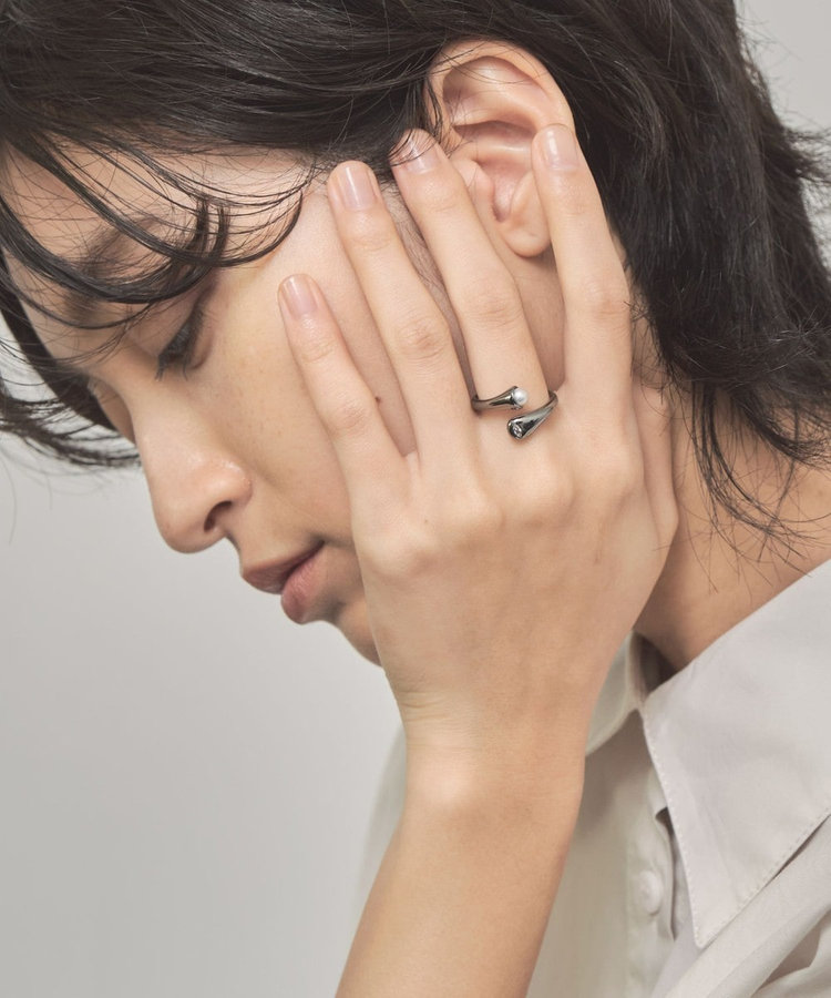 一部WEB限定カラー】パール×ジルコニア フォークリング（025039-040