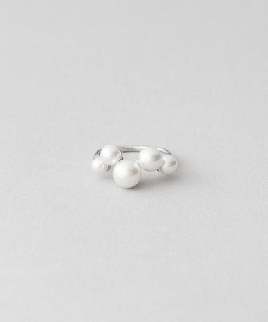 気品漂う】K14WG グレーパール リング（8号〜9号相当） 気品漂う