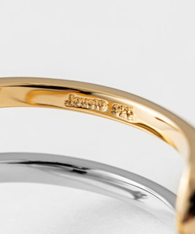 箱.購入証明書付き】フォークリング ジルコニア×パール コンビカラー