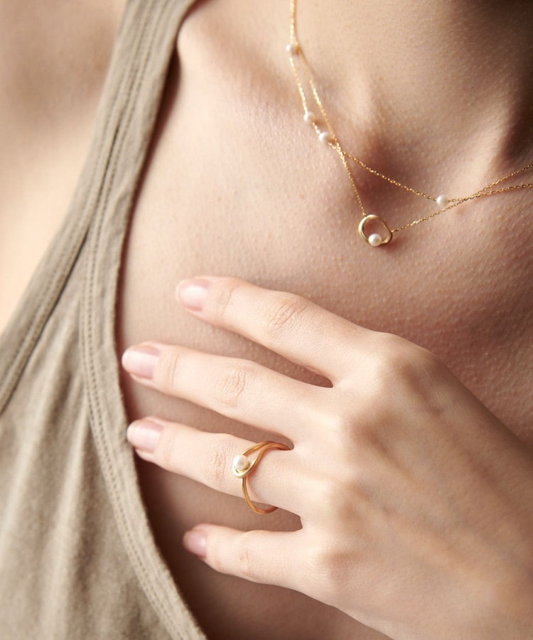 K18YG クラフト パール リング（202005） ｜ women（ウィメンズ