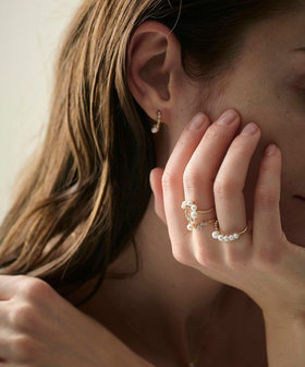 K18YG スケール パール/ダイヤモンド リング（202001） ｜ women