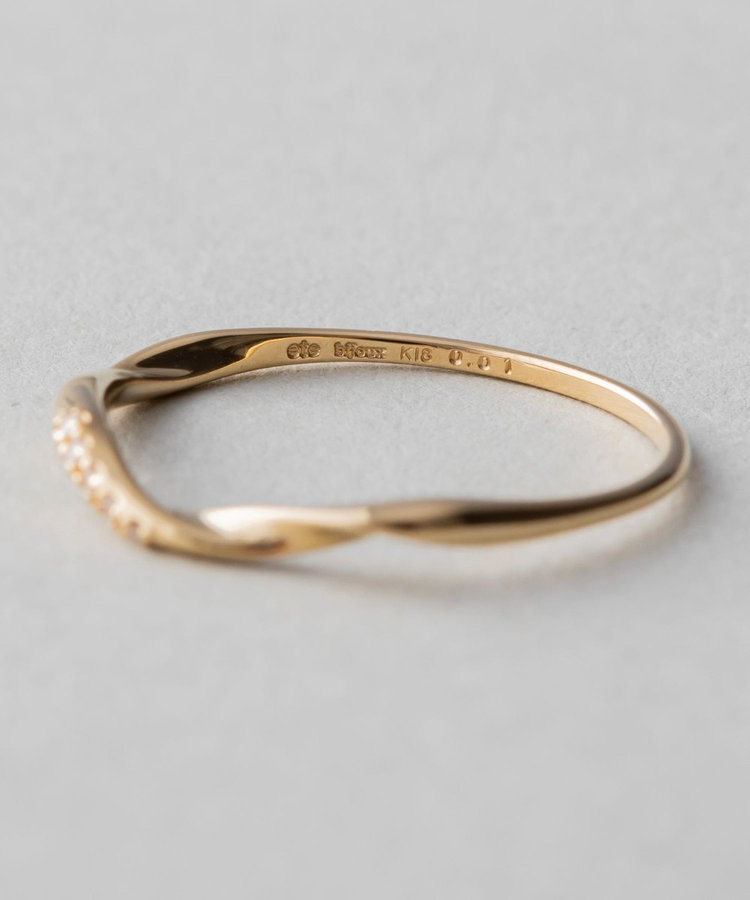 K18YG スキニー ダイヤモンド ツイスト リング（203011） ｜ women