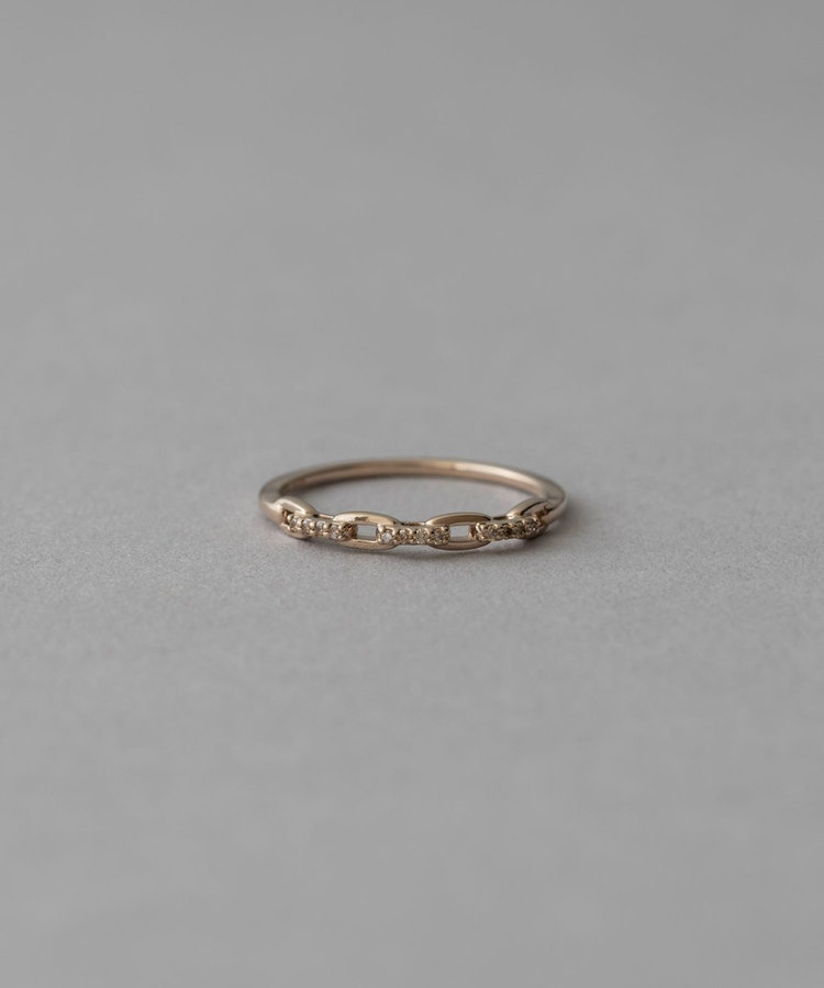 トーン] K18RBG ブラウンダイヤモンド チェーン リング（303014