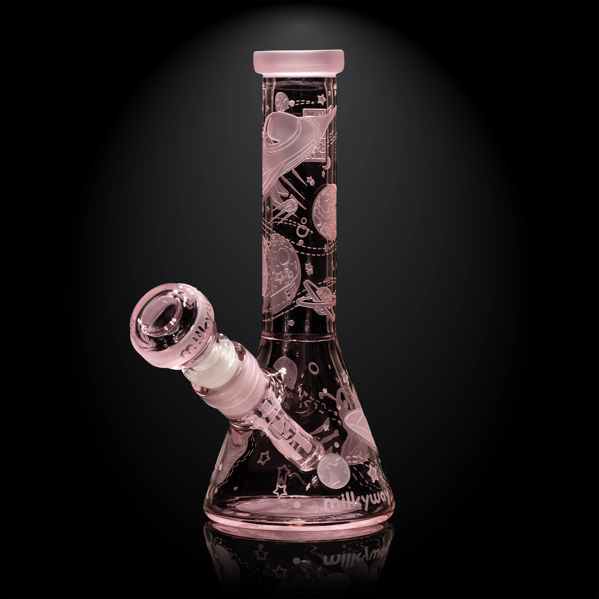 Space Odyssey Mini 8″ Beaker Bong - Milkyway Glass